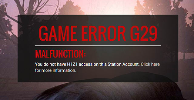 h1z1 g29 error