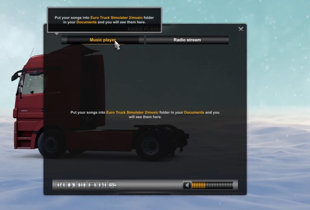 add music to euro truck simulator 2 music player