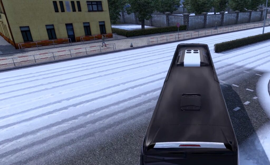 snow covered roads in euro truck simulator 2